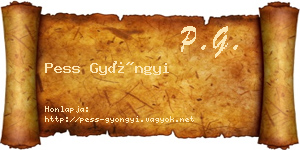Pess Gyöngyi névjegykártya